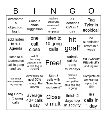 June Sales Bingo 1st-15th Bingo Card