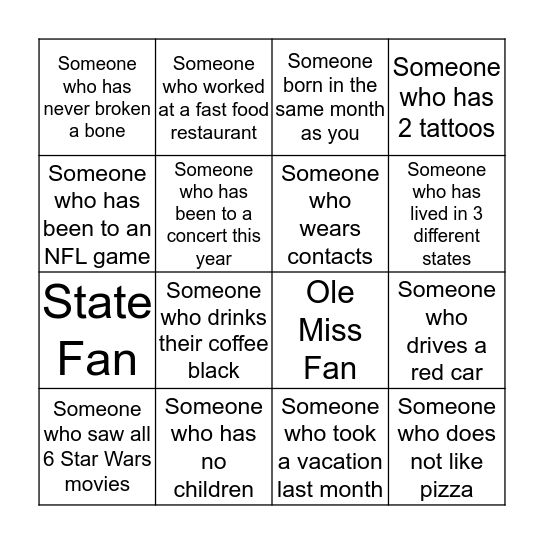 MaxxSouth Bingo Card