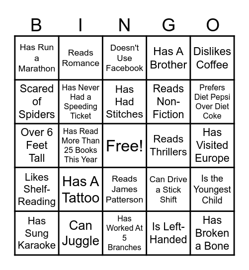 Staff Day Bingo! Bingo Card