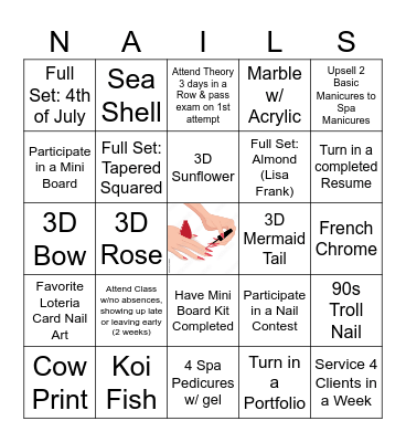 Month of July Bingo Card