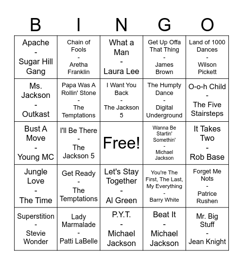 The Cookout Bingo Card