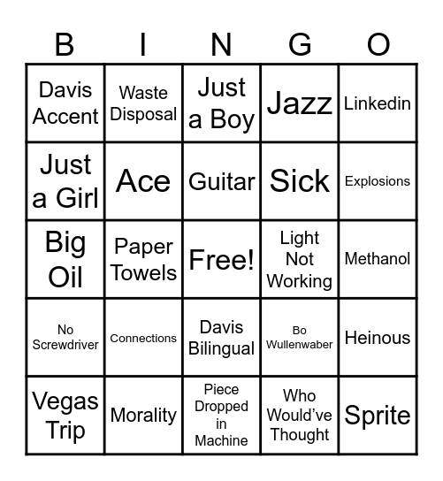 ESI Bingo Card