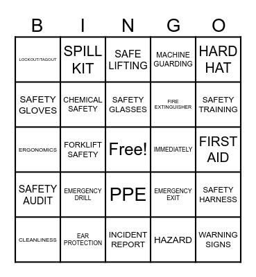 2024 Safety Bingo Card