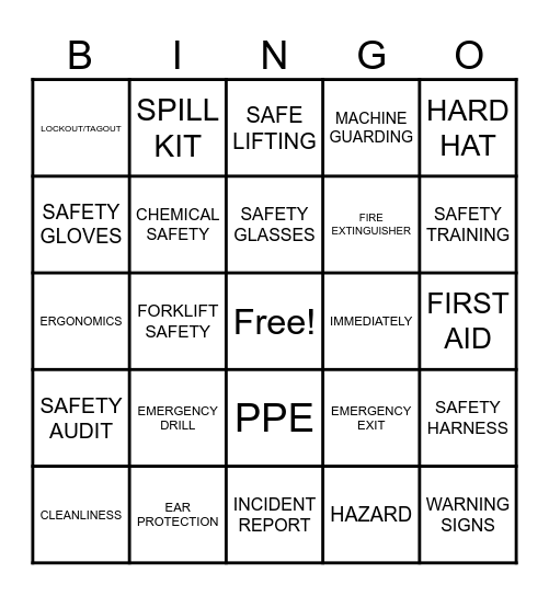 2024 Safety Bingo Card