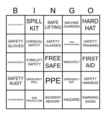 2024 Safety Bingo Card