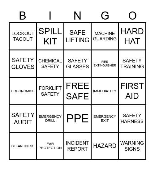 2024 Safety Bingo Card