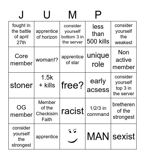 jumpin bingo Card