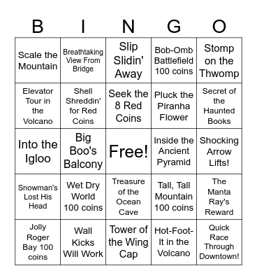 SM64 0xA challenge Bingo Card