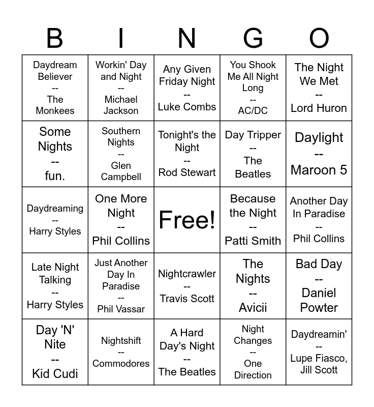 The Difference Between Bingo And Boredom Is Night And Day Bingo Card the-difference-between-bingo-and-boredom-is-night-and-day-bingo-card