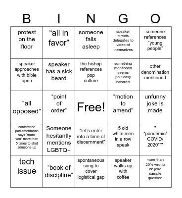 Iowa AC 2024 Bingo Card