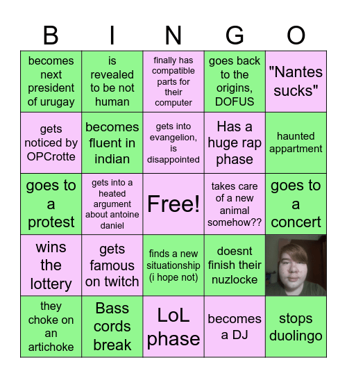 Grenair Bingo Card