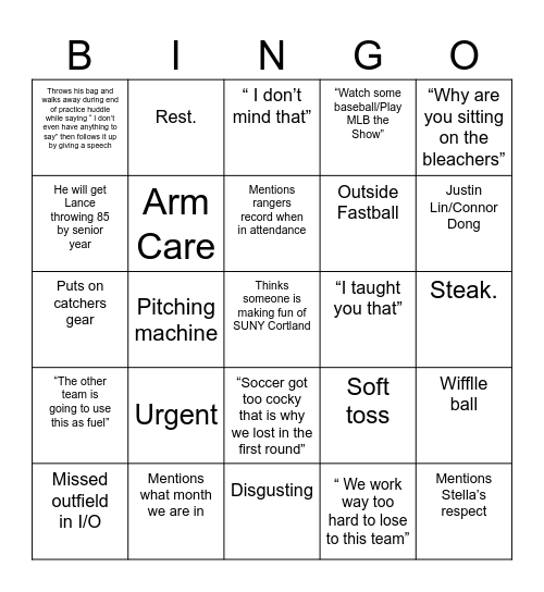 STIMGO Bingo Card