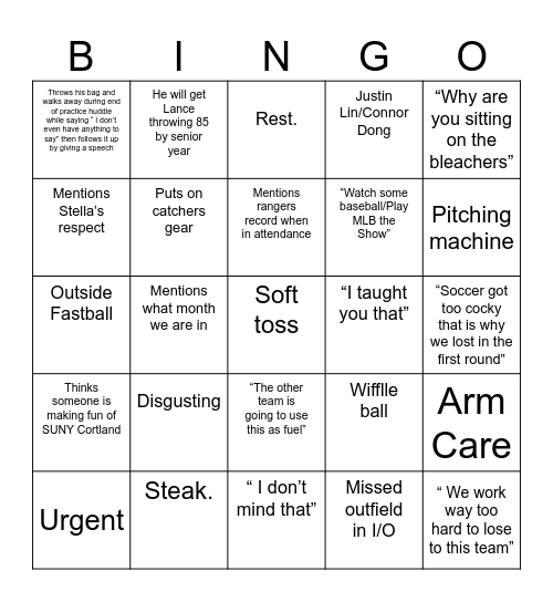 STIMGO Bingo Card