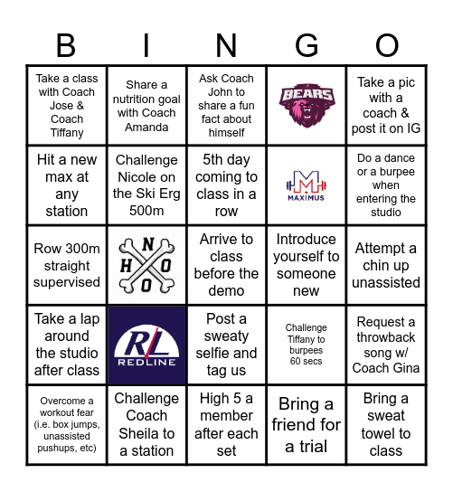 F45 Bingo Card