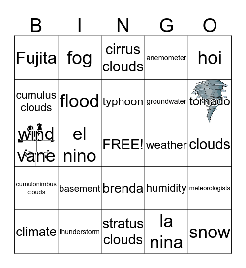 Weather Bingo Card
