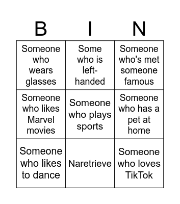 Human Bingo Card