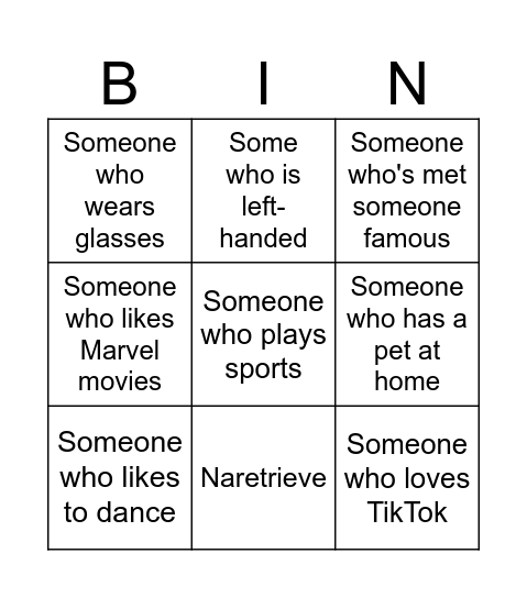 Human Bingo Card