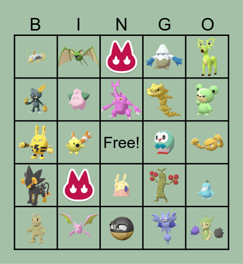 Legends Shiny Bingo Card