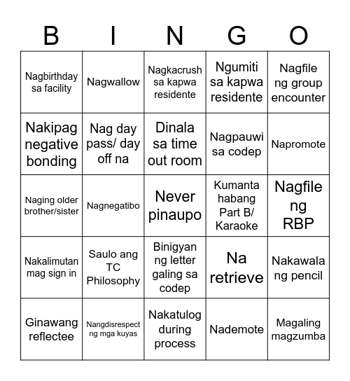 Human Bingo Card