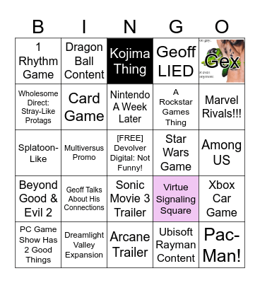 SGF Bingo Card