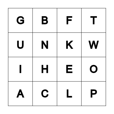 Alphabet BINGO Card