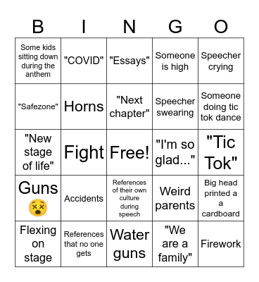 Graduation B.I.N.G.O Bingo Card