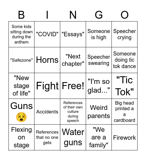 Graduation B.I.N.G.O Bingo Card