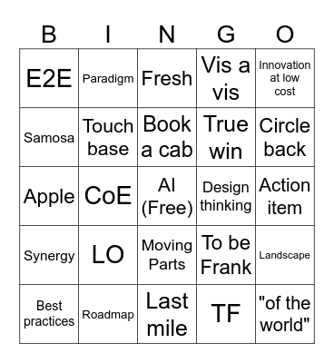 SRIB Bingo Card