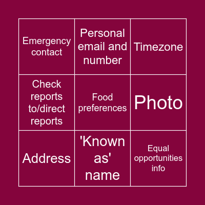 People Pawtal Information Bingo Card