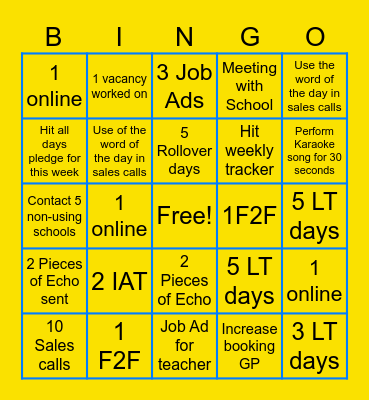 September Campaign Bingo Card