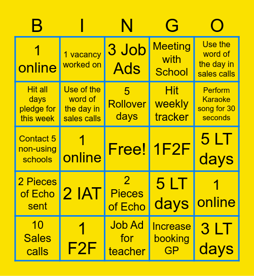 September Campaign Bingo Card