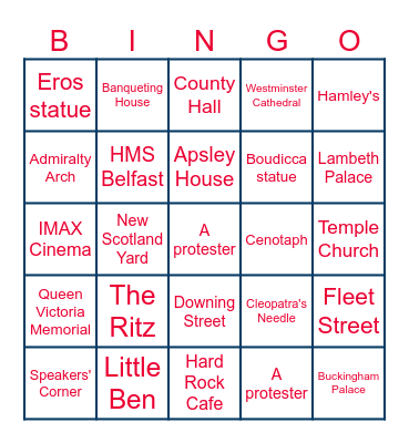 Drinkaware London Bingo Card