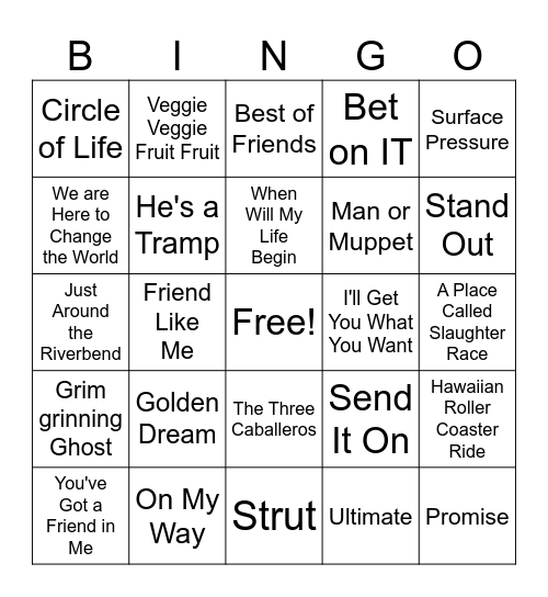 Disney Bingo Card