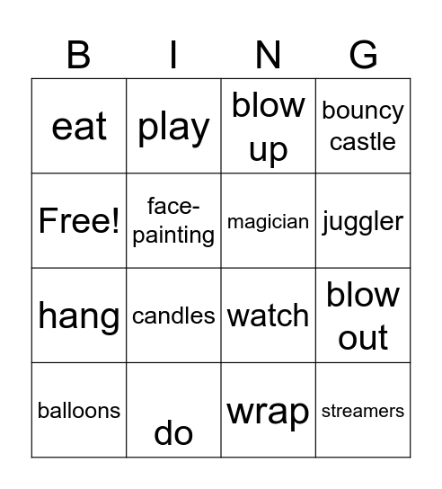 Unit 5 Bingo Card