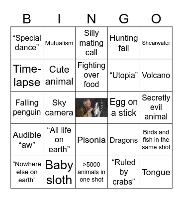 Planet Earth II - Episode I Bingo Card