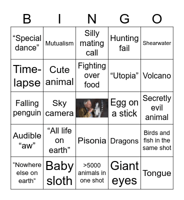 Planet Earth II - Episode I Bingo Card