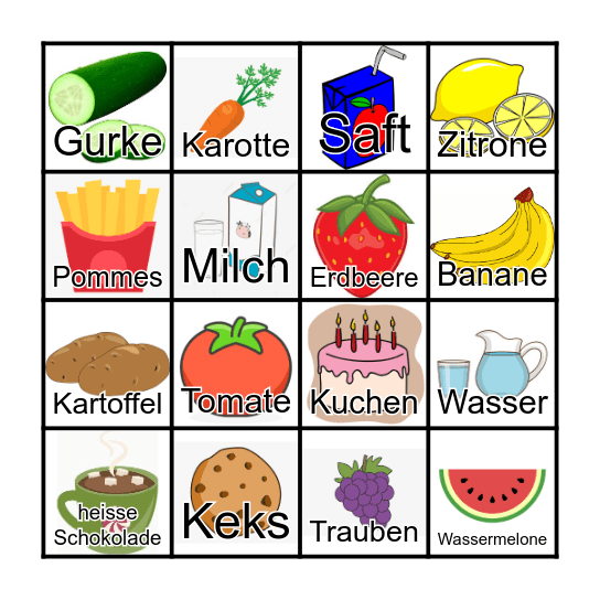 essen Bingo Card