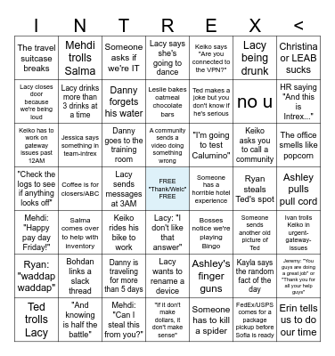 INTREX BINGO Card