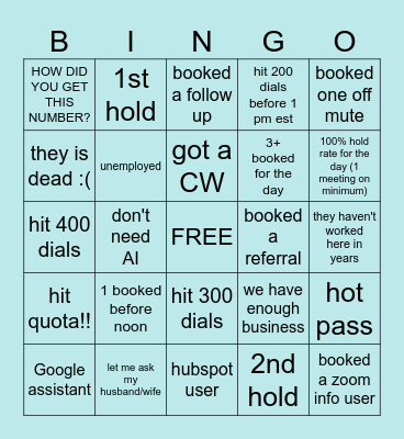Can only mark one box at a time, no double hitting Bingo Card