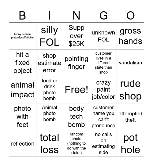 Supp BINGO Card