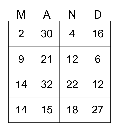 KANTAR IBOPE Bingo Card