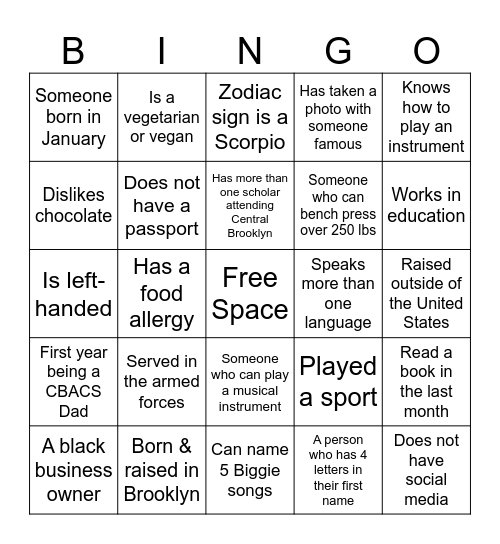 BINGO MIXER Bingo Card