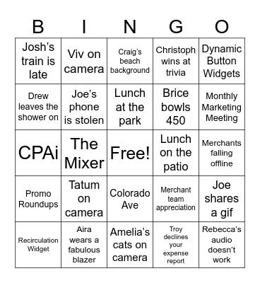Skimlinks Bingo Card