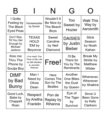 August Training Music Bingo 2026 Bingo Card