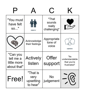Empathy Bingo Card