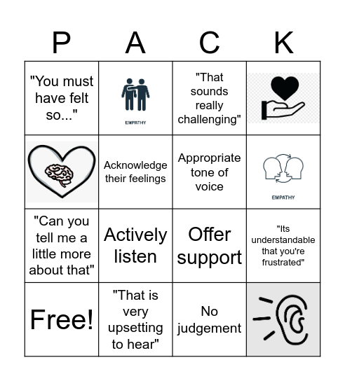 Empathy Bingo Card