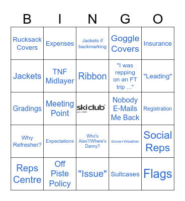 Rob's Unhappy With The Name Bingo Card