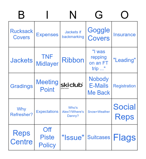 Rob's Unhappy With The Name Bingo Card