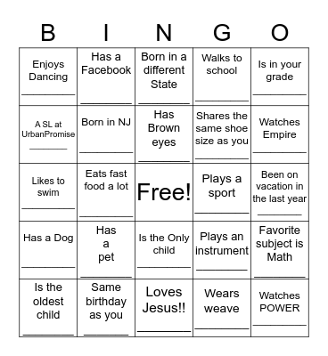 Get to know a fellow DIAMOND GIRL!  Bingo Card