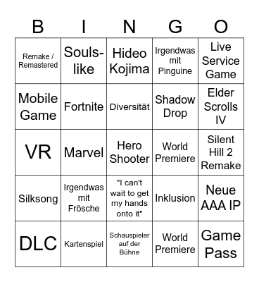 Sommer Spiele Fest Bingo Card